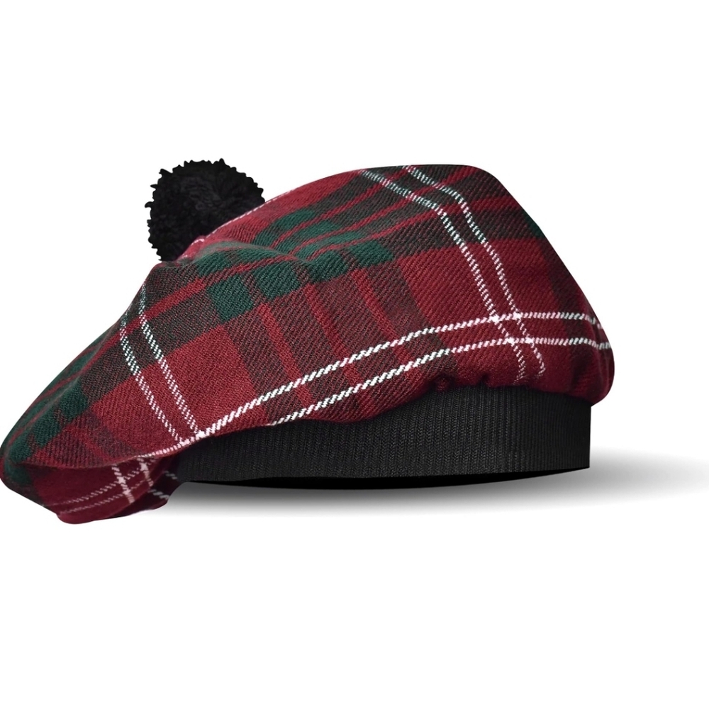 Classic Tartan Beret with Pom-Pom UNISEX